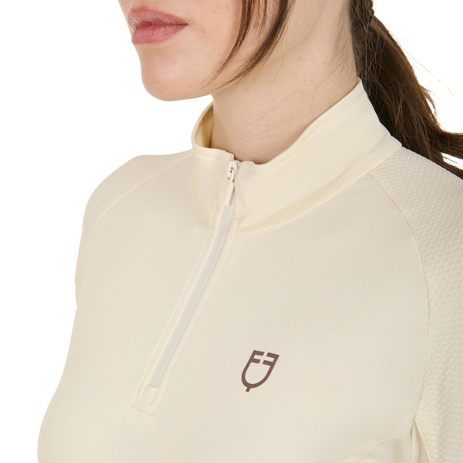 equestro women's slim fit long sleeve base layer