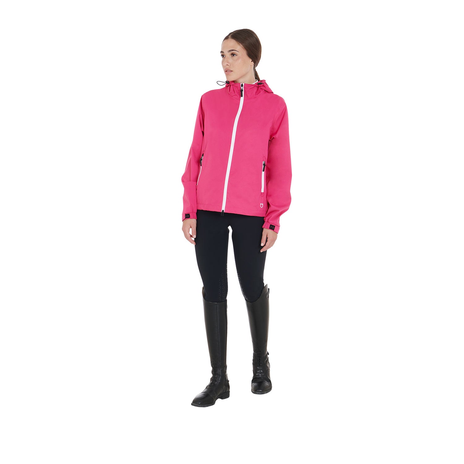Women's three-layer technical raincoat FUCSIA / L