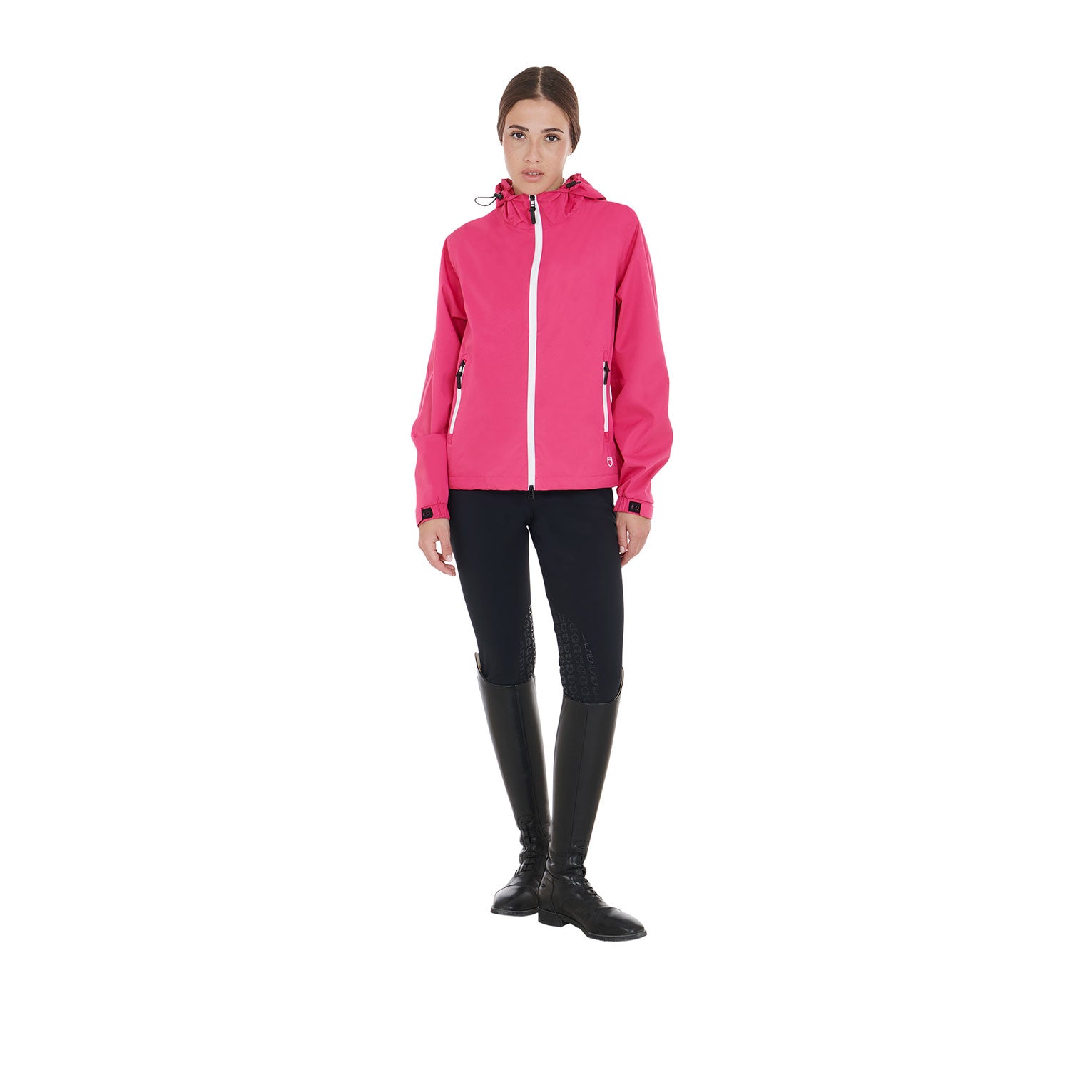 Women's three-layer technical raincoat FUCSIA / L