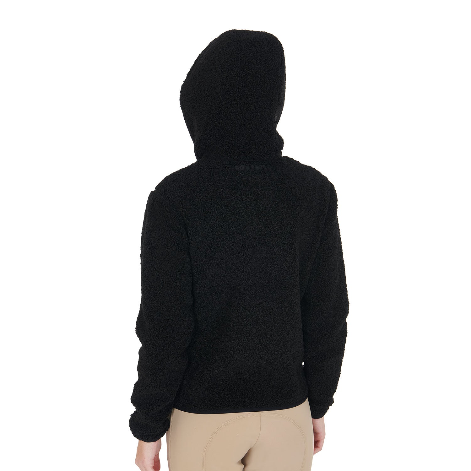 Women's sweatshirt in fleece with front pocket BLACK / XS
