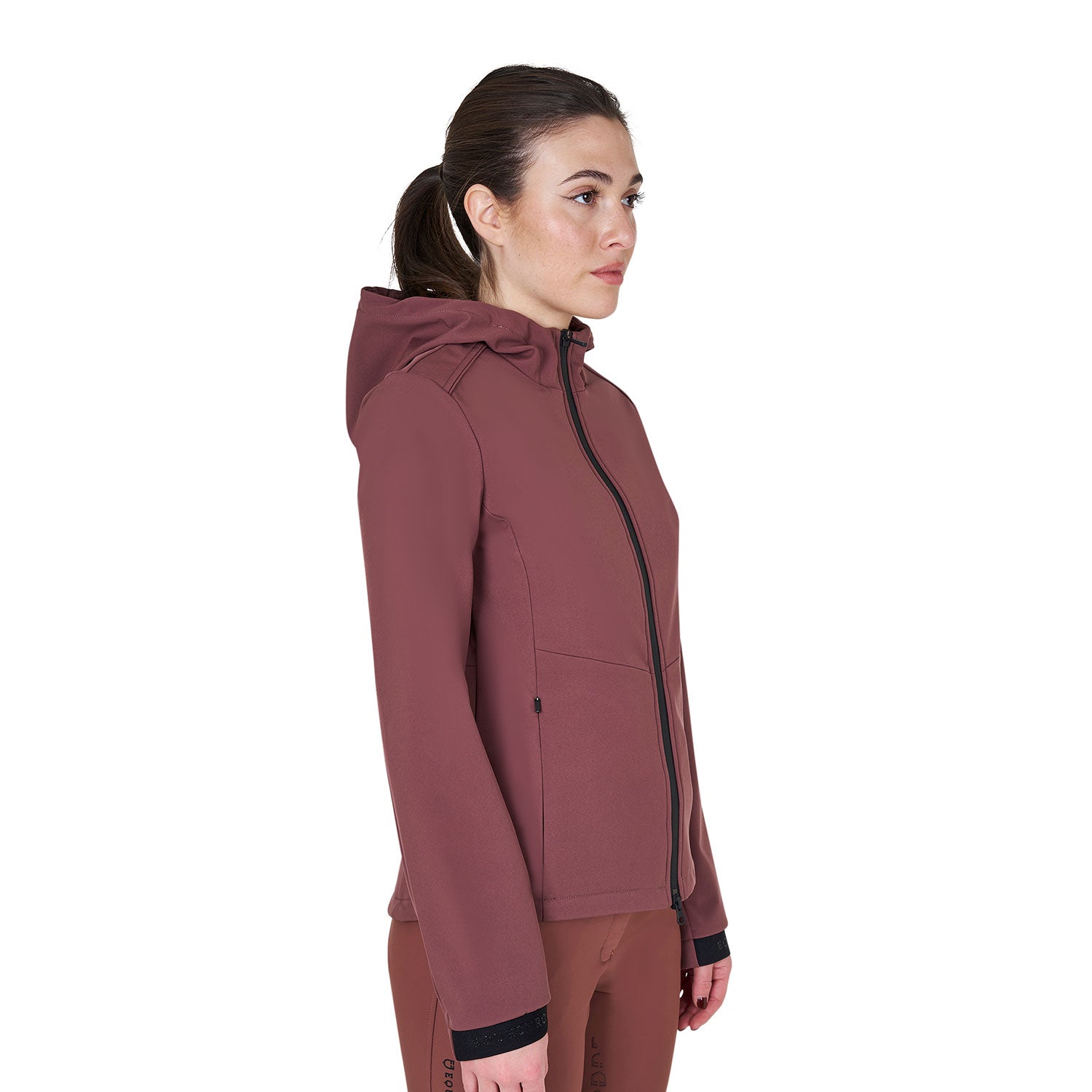 Women's slim fit softshell jacket with concealed pockets MARRON (18-1415) / XS