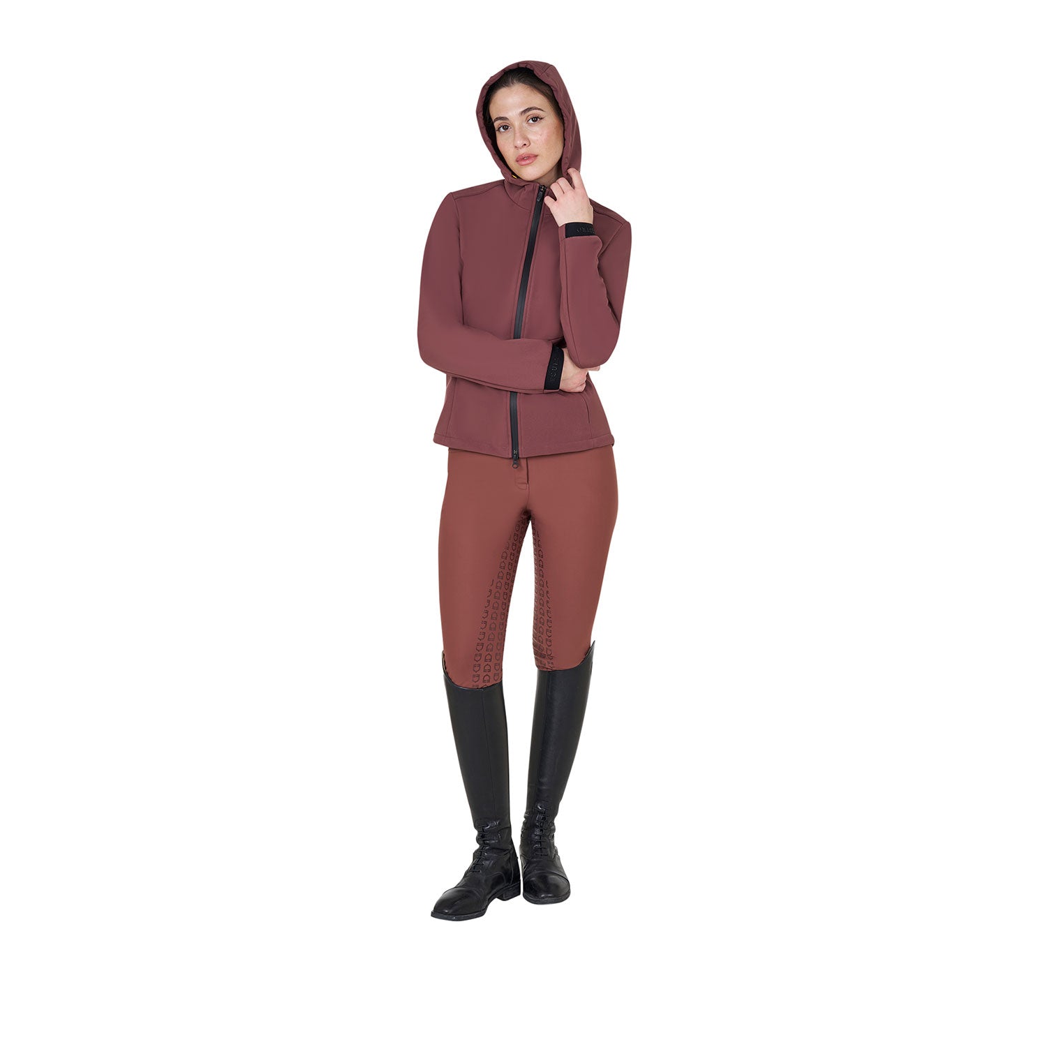 Women's slim fit softshell jacket with concealed pockets MARRON (18-1415) / XS