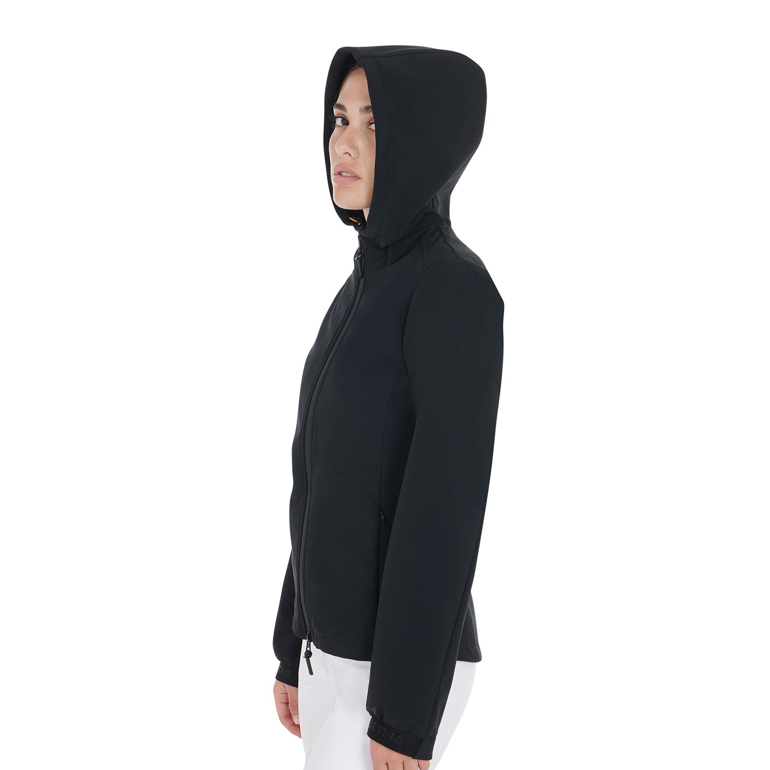 Women's slim fit softshell jacket with concealed pockets BLACK / XS