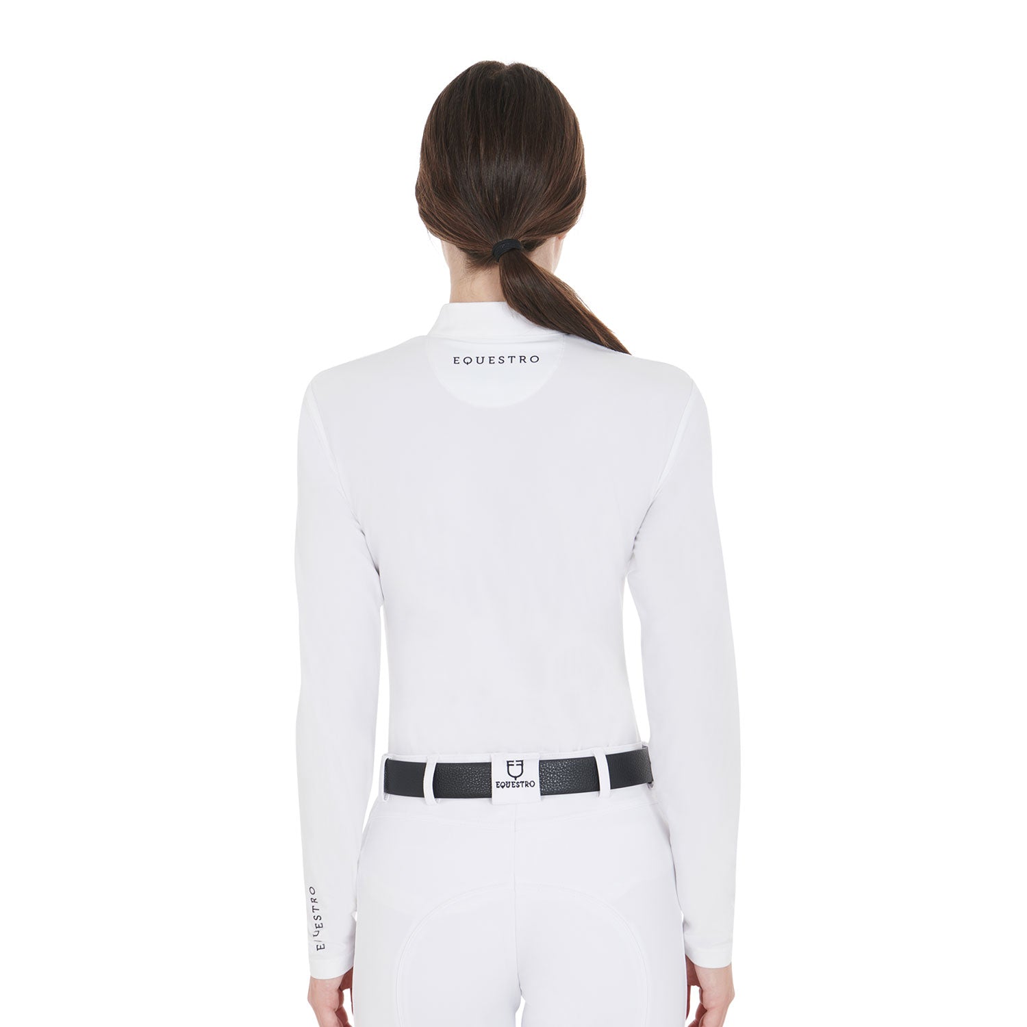 Women's competition polo shirt in technical and mesh fabric WHITE / XS