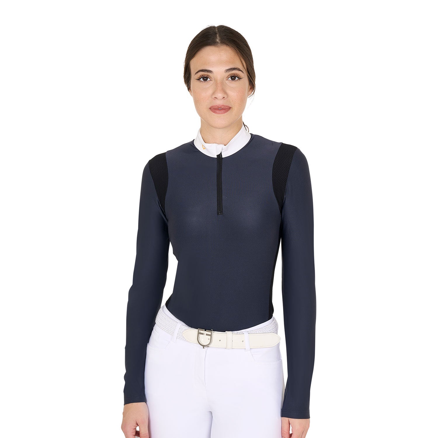 Women's slim fit polo shirt in technical fabric NAVY BLAZER (19-3923) / XS