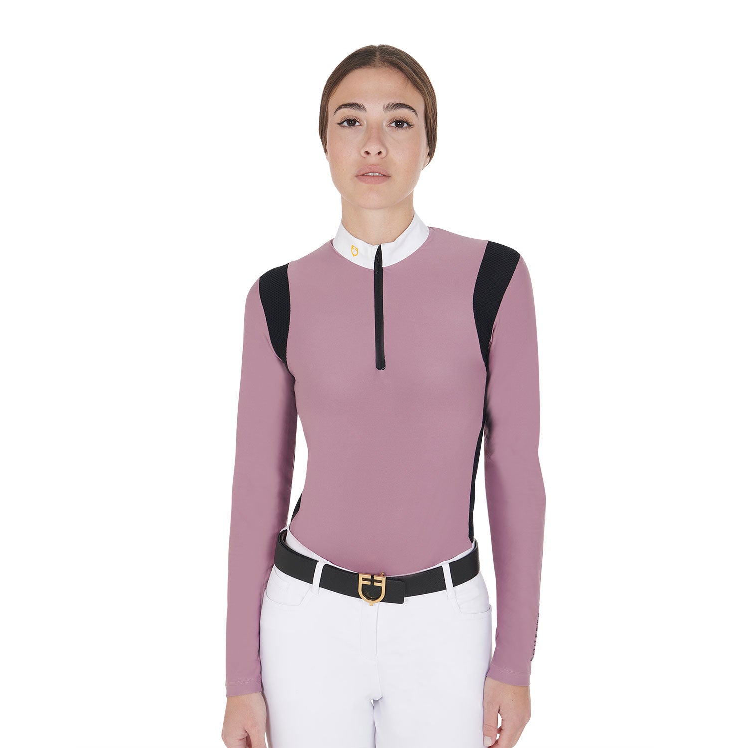 Women's slim fit polo shirt in technical fabric PINK / XS
