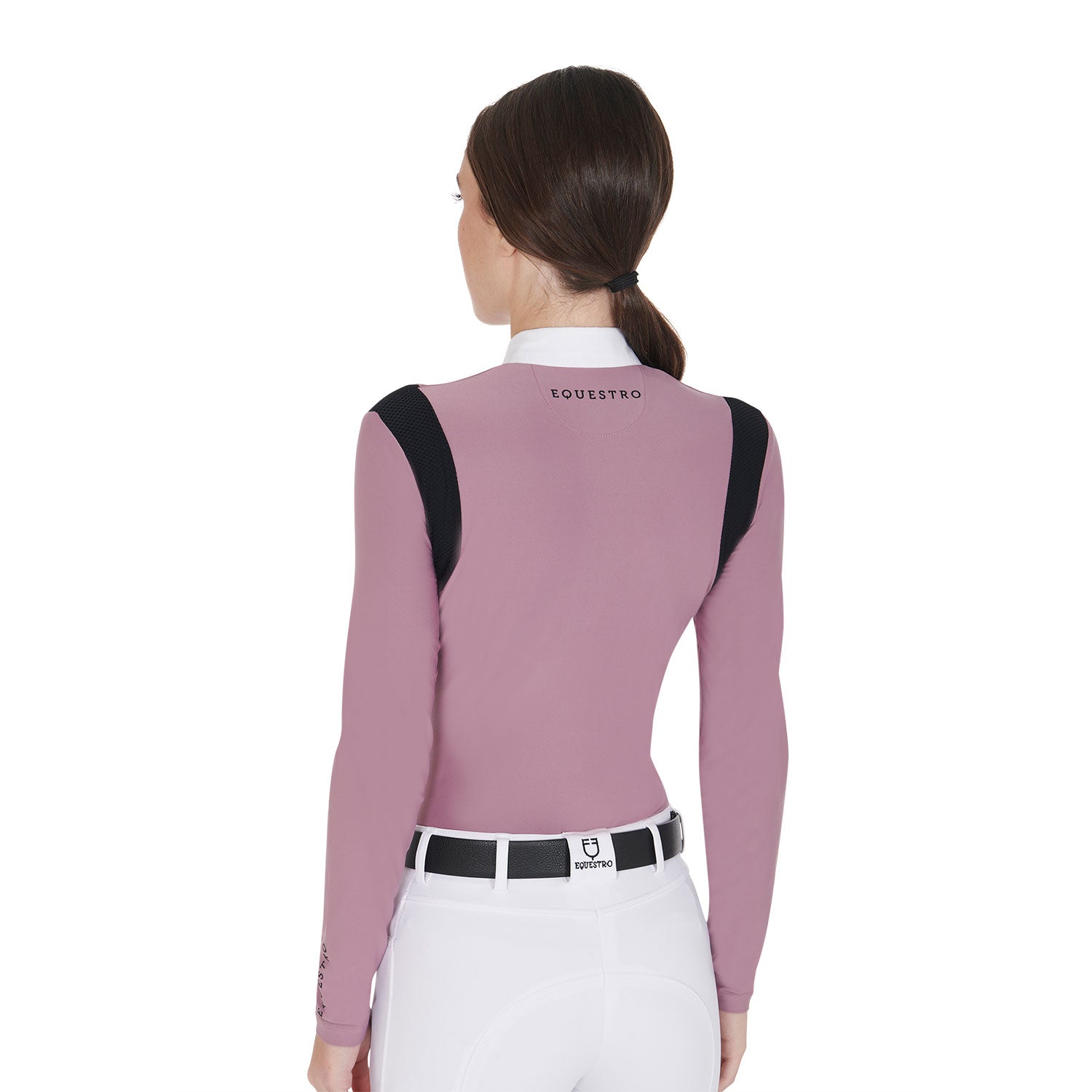 Women's slim fit polo shirt in technical fabric PINK / XS