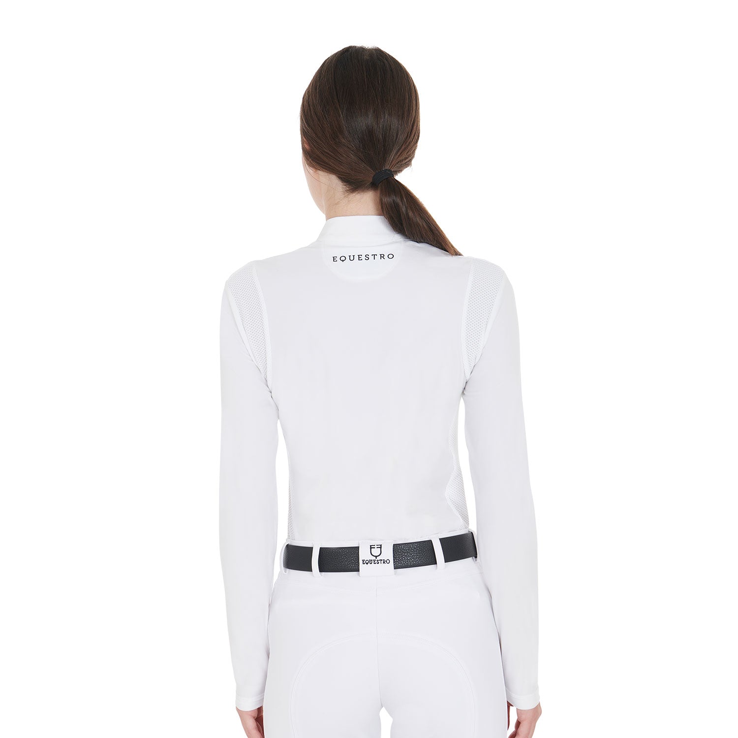 Women's slim fit polo shirt in technical fabric WHITE / XS
