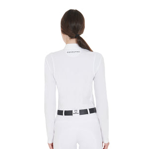 Women's slim fit polo shirt in technical fabric WHITE / XS