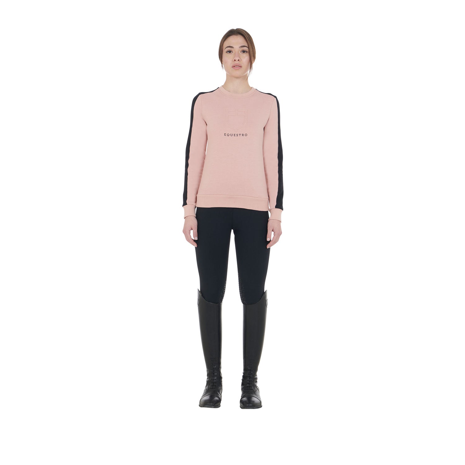 Women'S Crewneck Sweatshirt With Printed Logo cameo rose (14-1310) / L