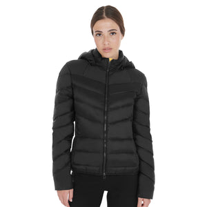 Women'S Slim Fit Down Jacket With Removable Hood black / L