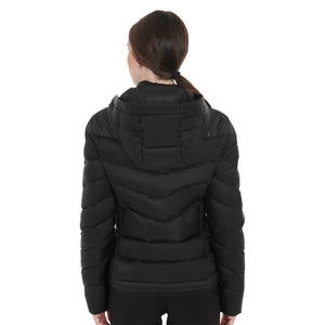 Women'S Slim Fit Down Jacket With Removable Hood black / L