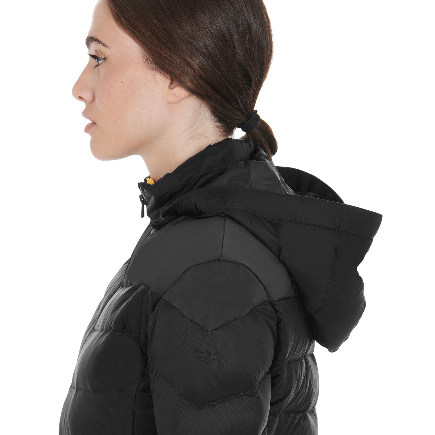 Women'S Slim Fit Down Jacket With Removable Hood black / L