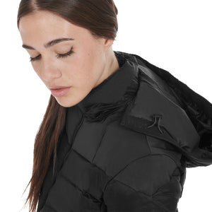 Women'S Slim Fit Down Jacket With Removable Hood black / L
