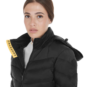 Women'S Slim Fit Down Jacket With Removable Hood black / L