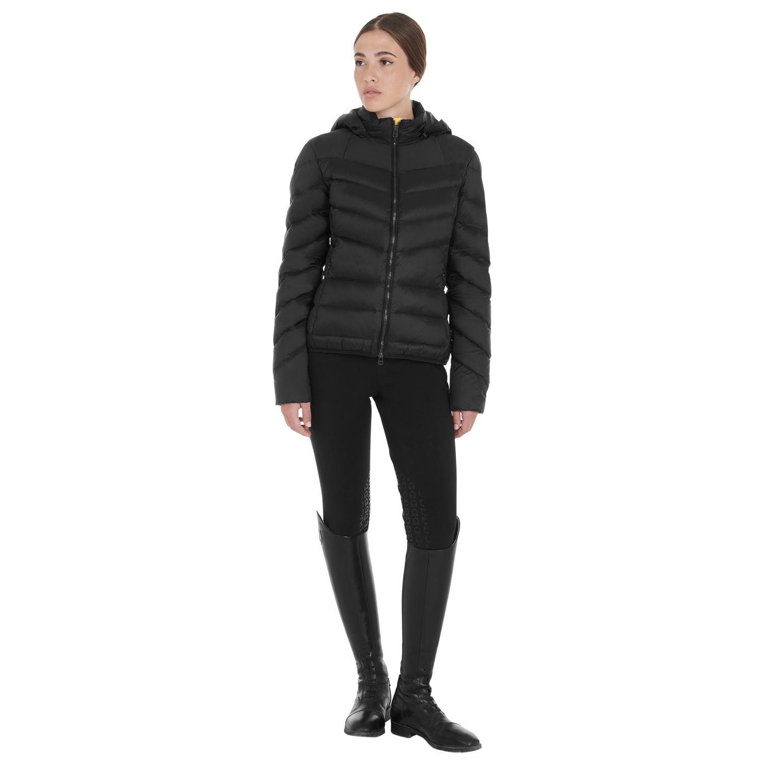 Women'S Slim Fit Down Jacket With Removable Hood black / XXL