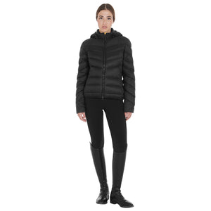 Women'S Slim Fit Down Jacket With Removable Hood black / L