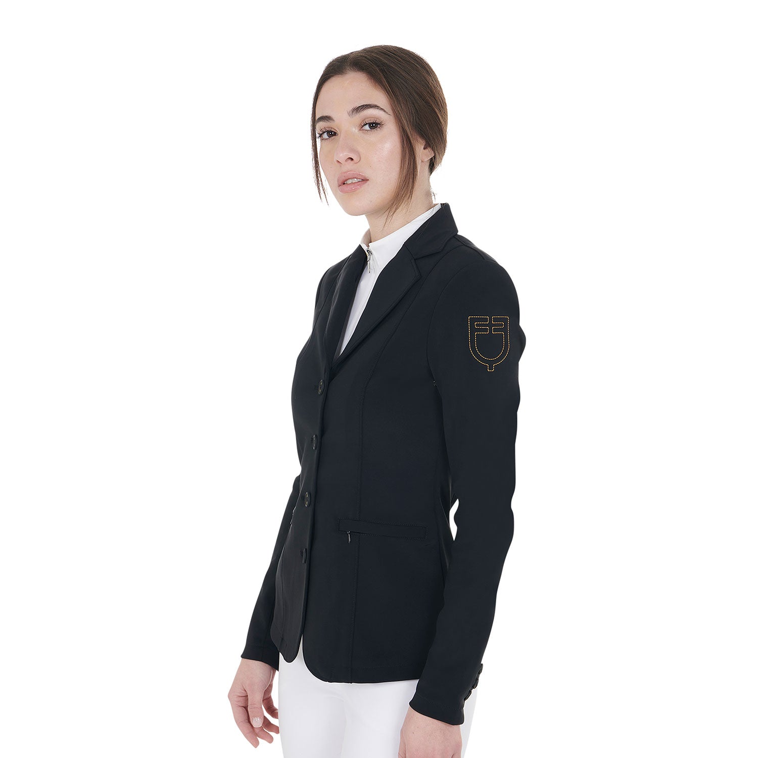 Women's competition jacket with contrasting embroidered logo BLACK / XL