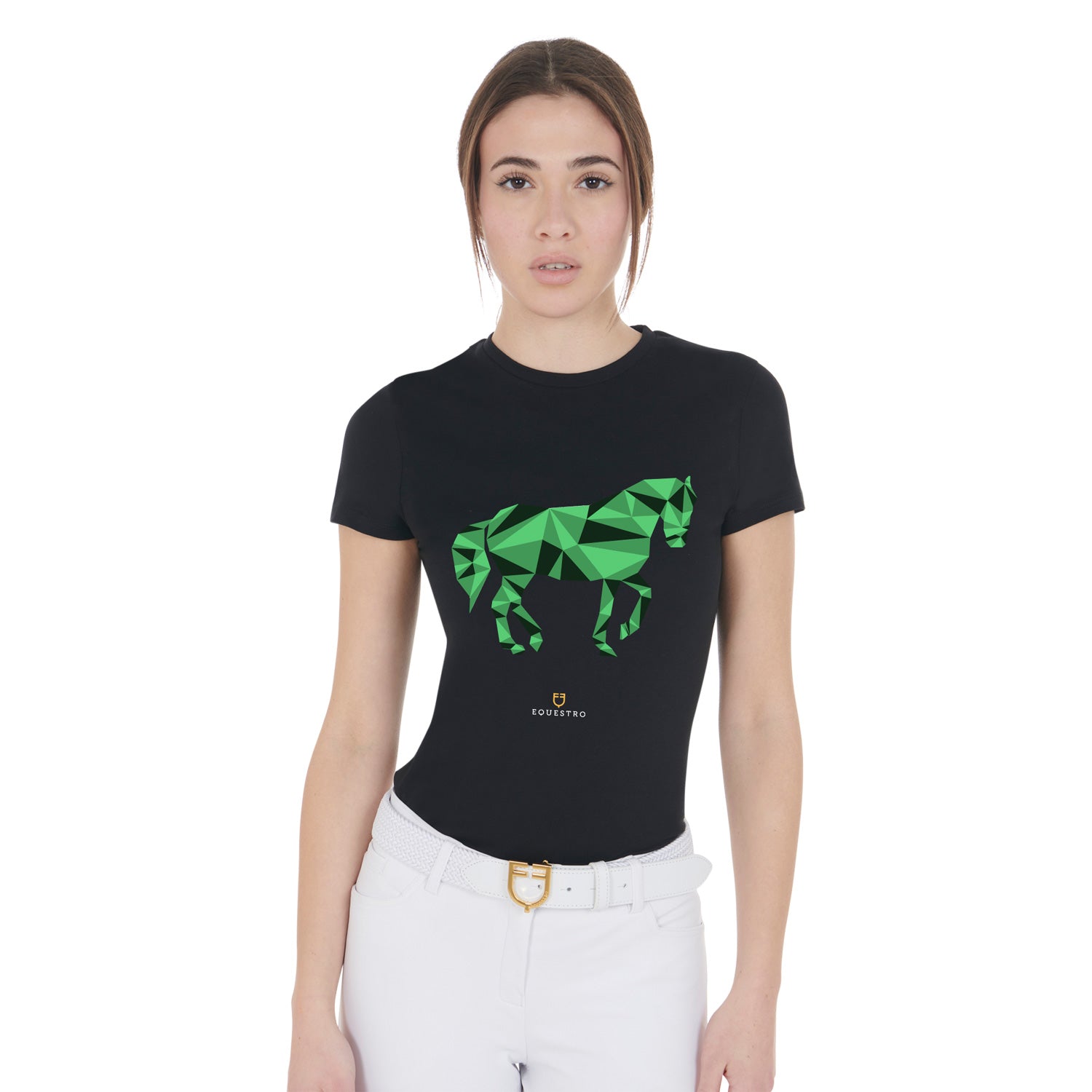 WOMEN'S MIRROR HORSE COTTON T black / XS
