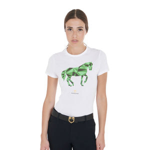 WOMEN'S MIRROR HORSE COTTON T white / L