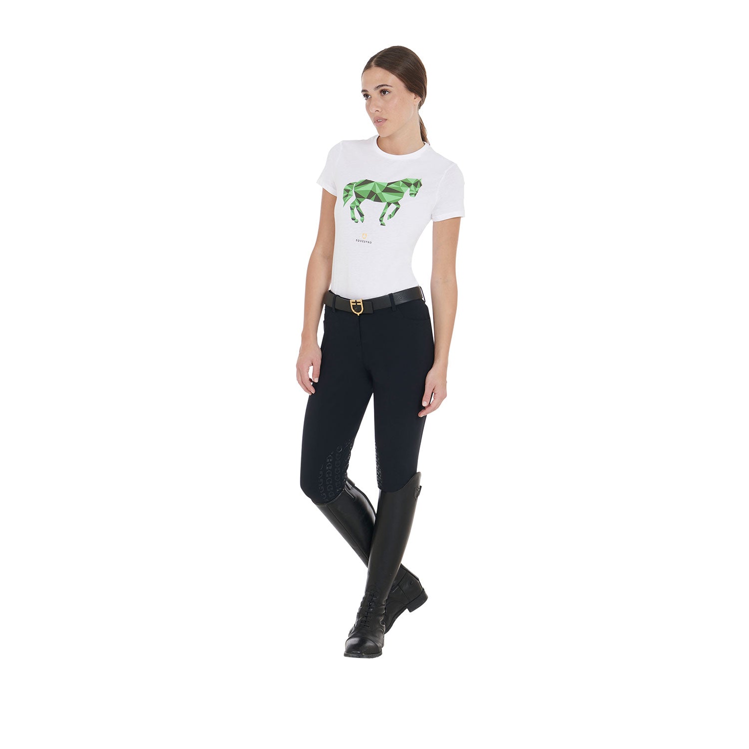 WOMEN'S MIRROR HORSE COTTON T white / L