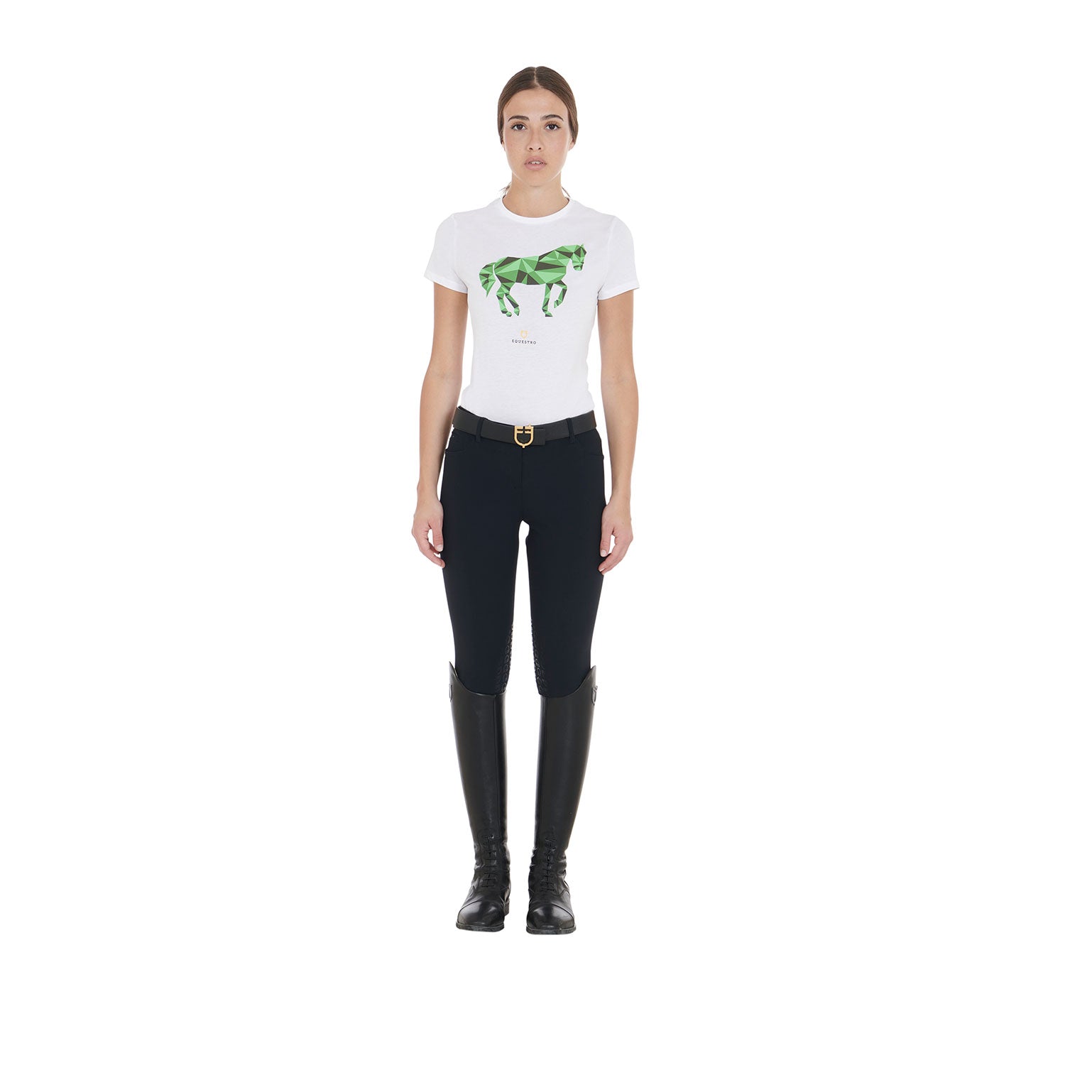 WOMEN'S MIRROR HORSE COTTON T white / L