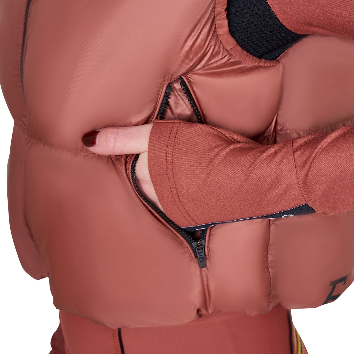 Women's zippered cropped vest REDWOOD (18-1443) / XS