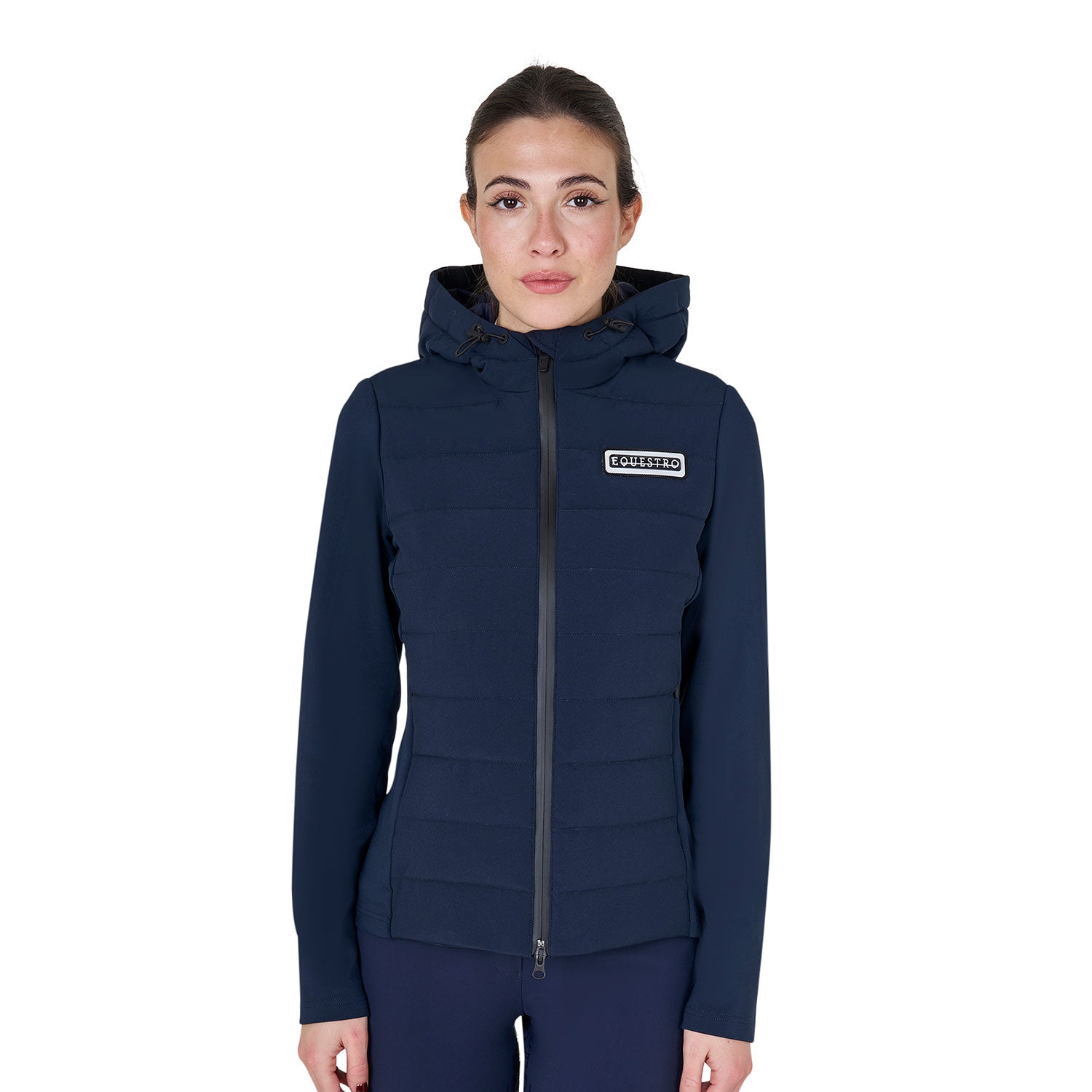 WOMEN'S JERSEY+SCUBA TECHNICAL DOWN JACKET NAVY BLAZER (19-3923) / XS