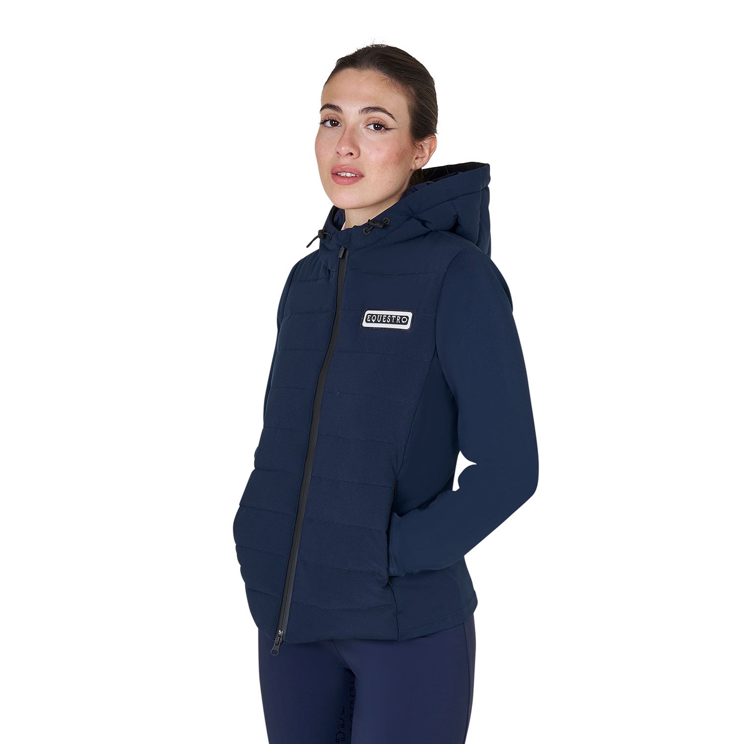 WOMEN'S JERSEY+SCUBA TECHNICAL DOWN JACKET NAVY BLAZER (19-3923) / XS