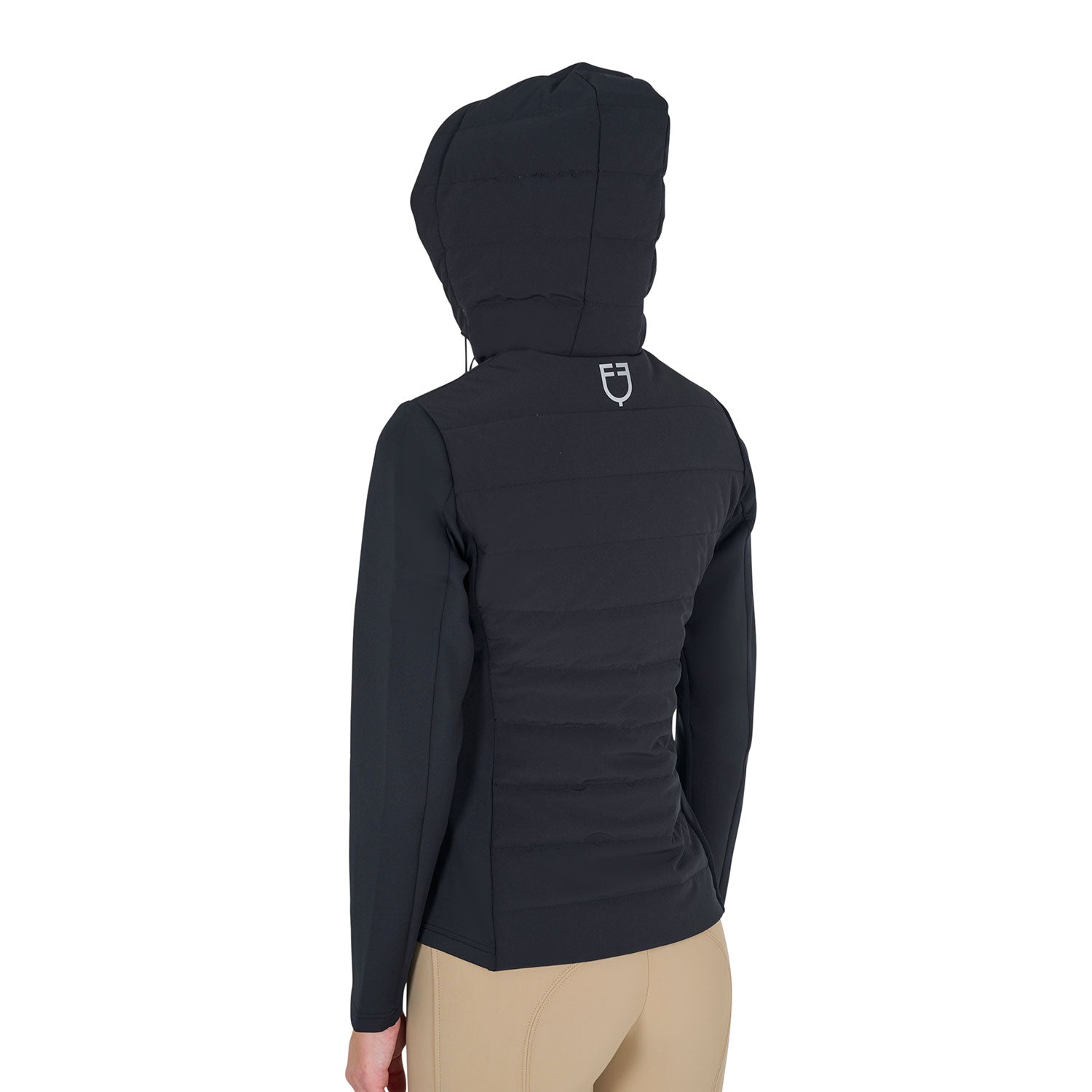WOMEN'S JERSEY+SCUBA TECHNICAL DOWN JACKET BLACK / XS