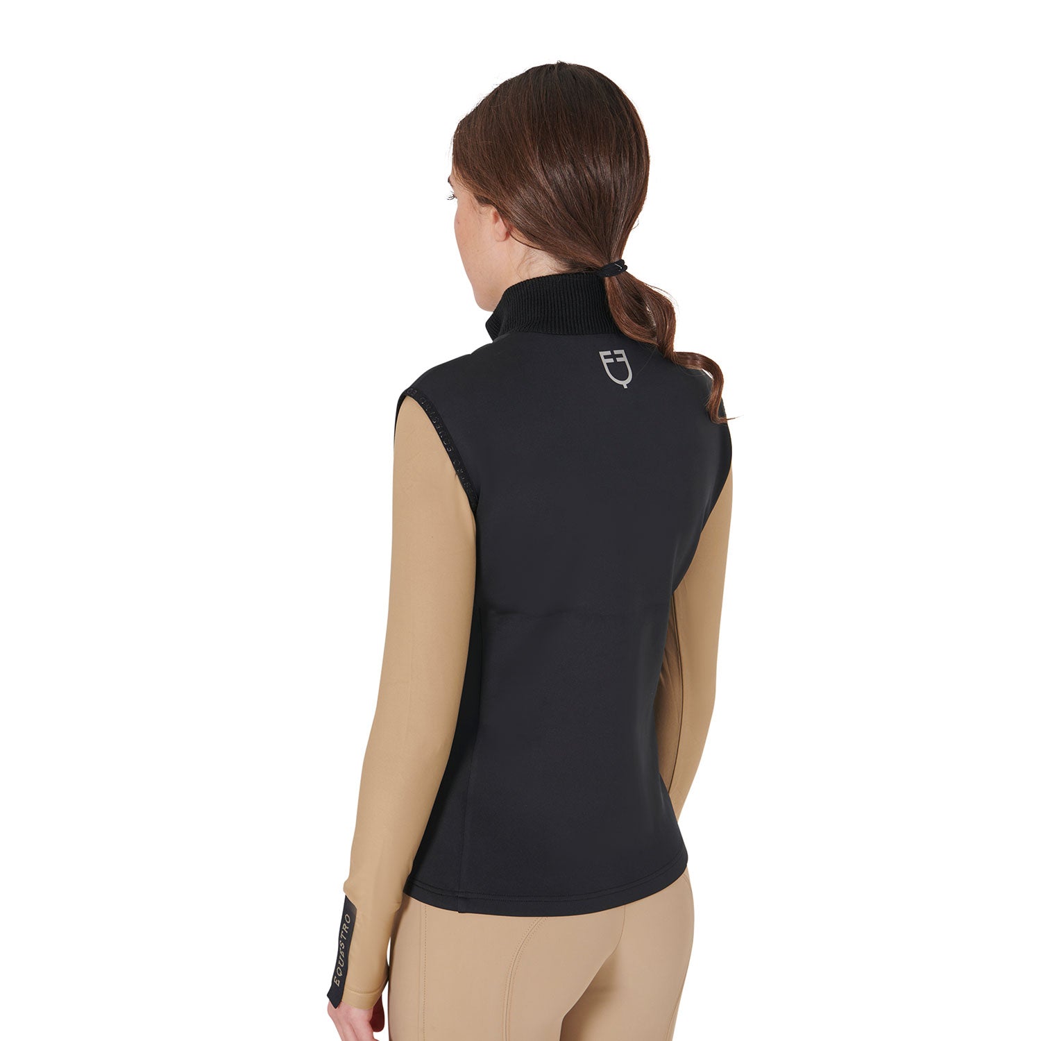 Women's zippered vest technical blend BLACK / XS