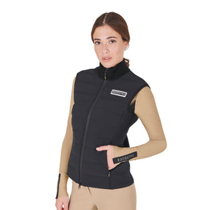 Women's zippered vest technical blend BLACK / XS