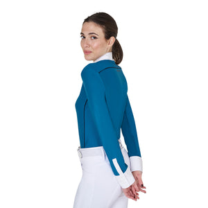 Women's slim fit competition polo shirt mesh inserts BLUE CORAL (19-4526) / M