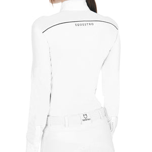 Women's slim fit competition polo shirt mesh inserts WHITE / M