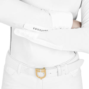 Women's slim fit competition polo shirt mesh inserts WHITE / M