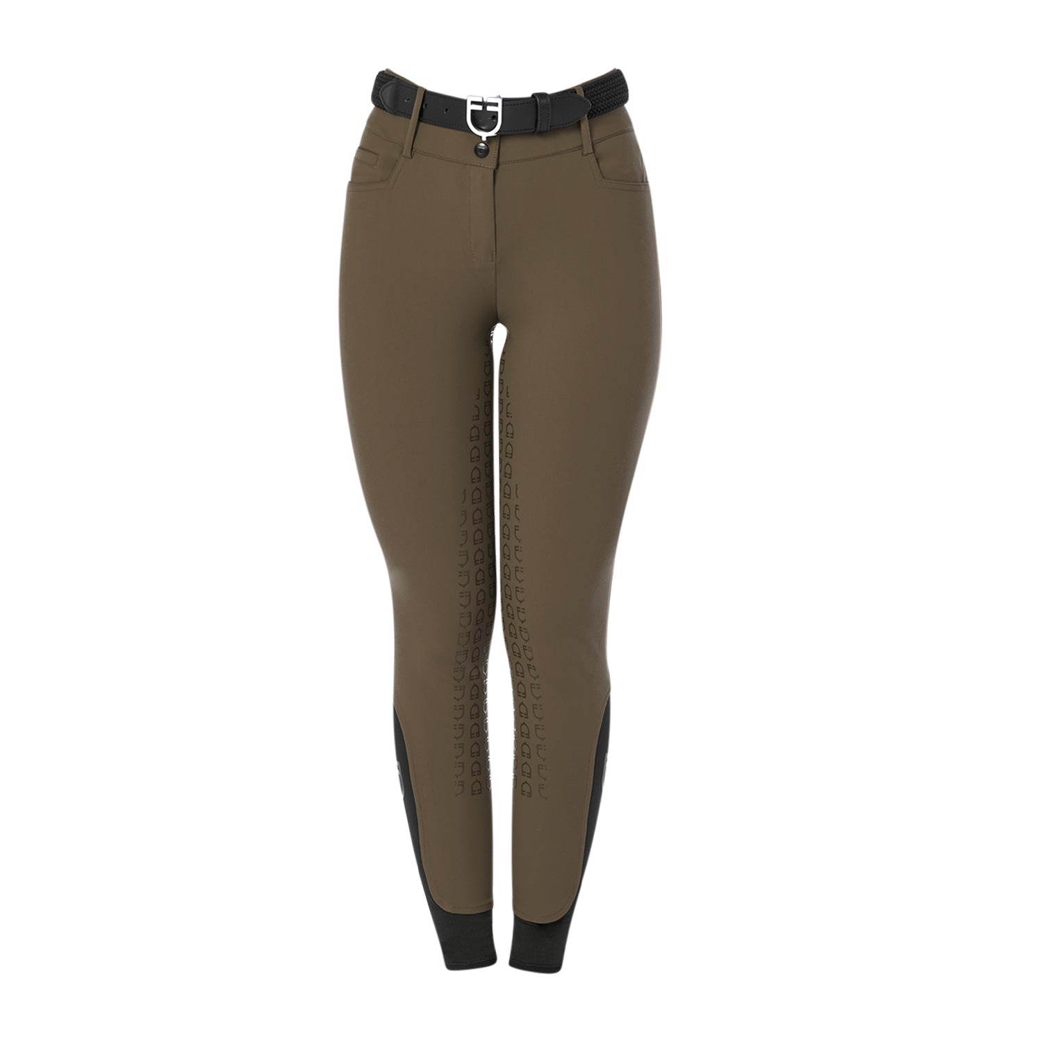Women's high-waisted full grip breeches WALNUT (18-1112) / 36