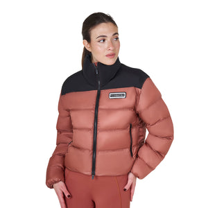 WOMEN'S CROPPED STRETCH FABRIC JACKET REDWOOD (18-1443) / XS