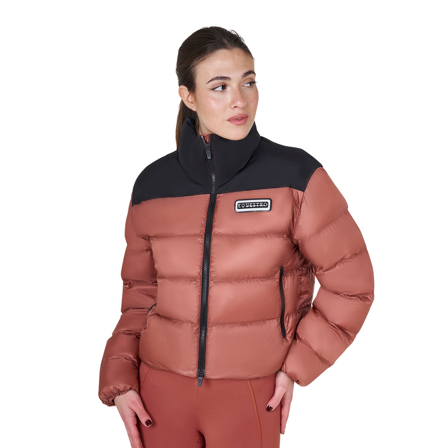 WOMEN'S CROPPED STRETCH FABRIC JACKET REDWOOD (18-1443) / XS