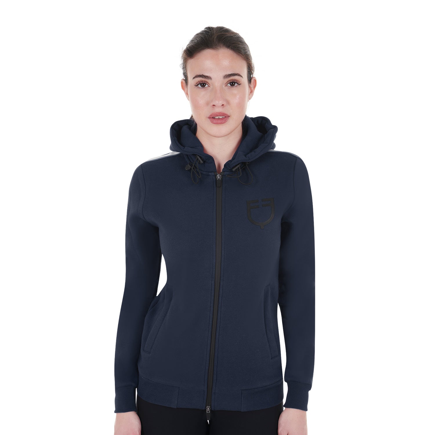 Women's hooded sweatshirt with front zip NAVY BLAZER (19-3923) / XL