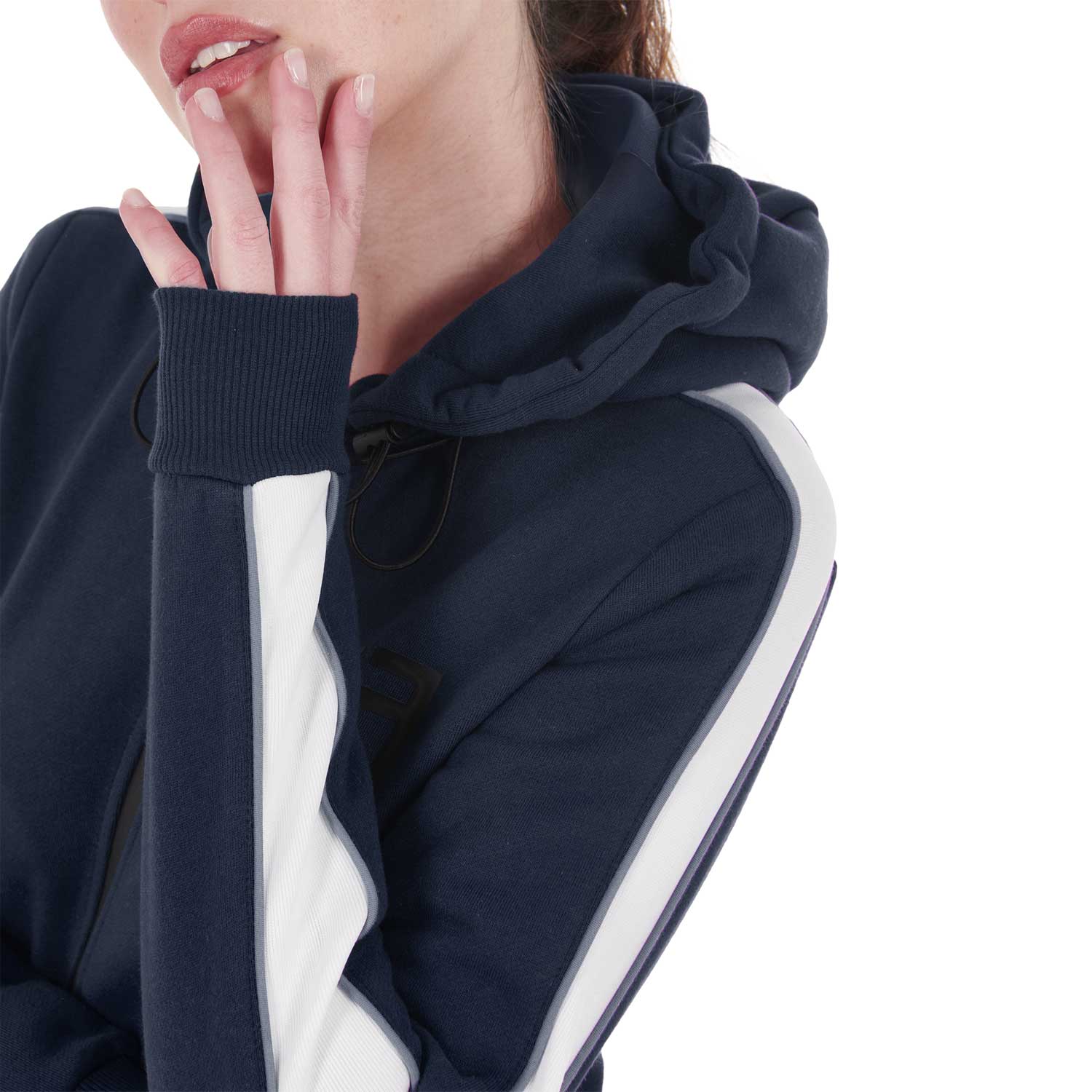 Women's hooded sweatshirt with front zip NAVY BLAZER (19-3923) / XL