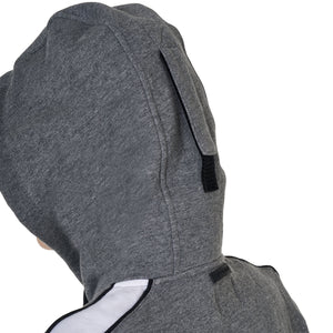 Women's hooded sweatshirt with front zip GREY MELANGE / XS
