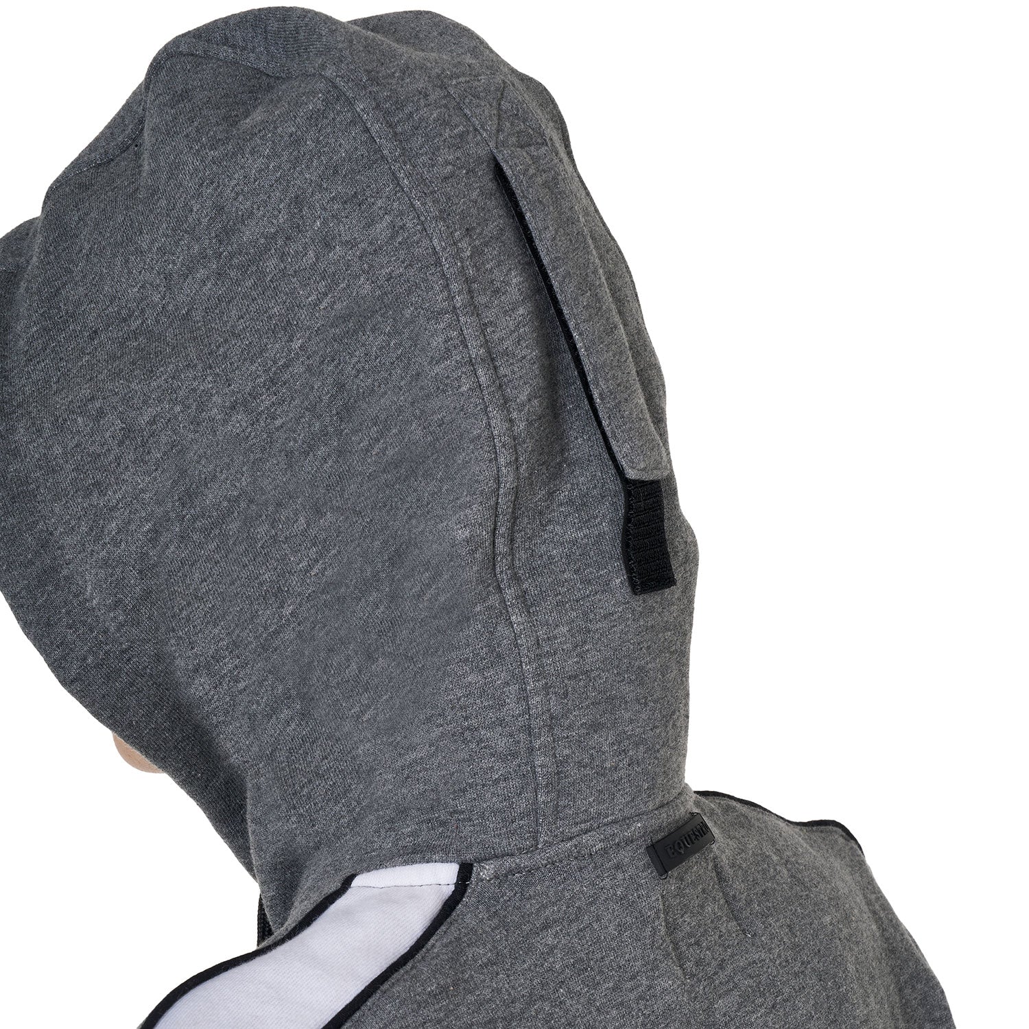Women's hooded sweatshirt with front zip GREY MELANGE / XS
