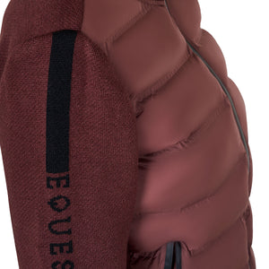 Women's jacket in nylon and knit with zip MARRON (18-1415) / XS