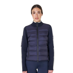 Women's jacket in nylon and knit with zip NAVY BLAZER (19-3923) / XS