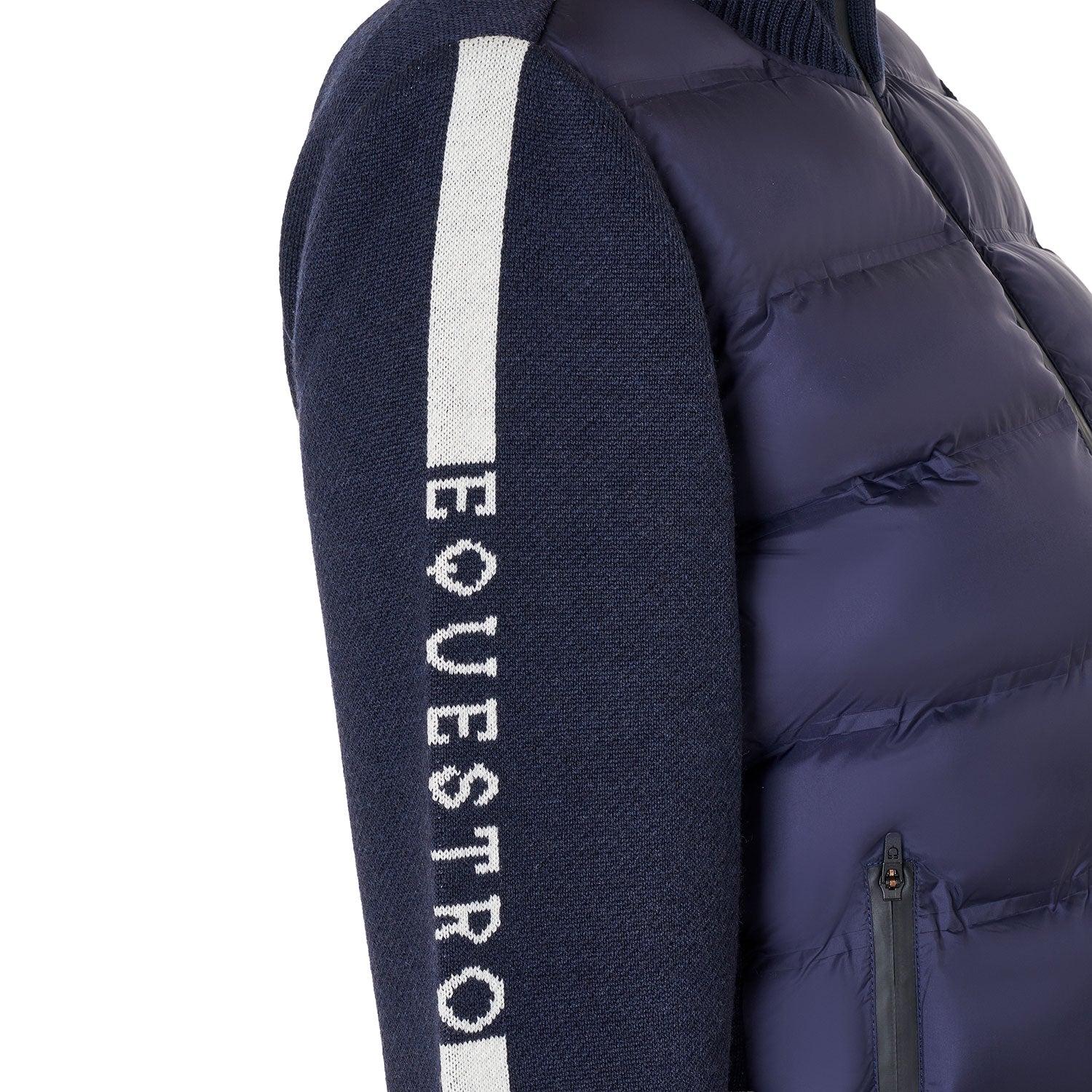 Women's jacket in nylon and knit with zip NAVY BLAZER (19-3923) / XS