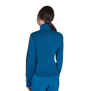 Women's jacket in nylon and knit with zip BLUE CORAL (19-4526) / XS