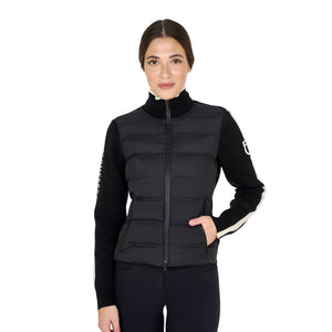 Women's jacket in nylon and knit with zip BLACK / XS
