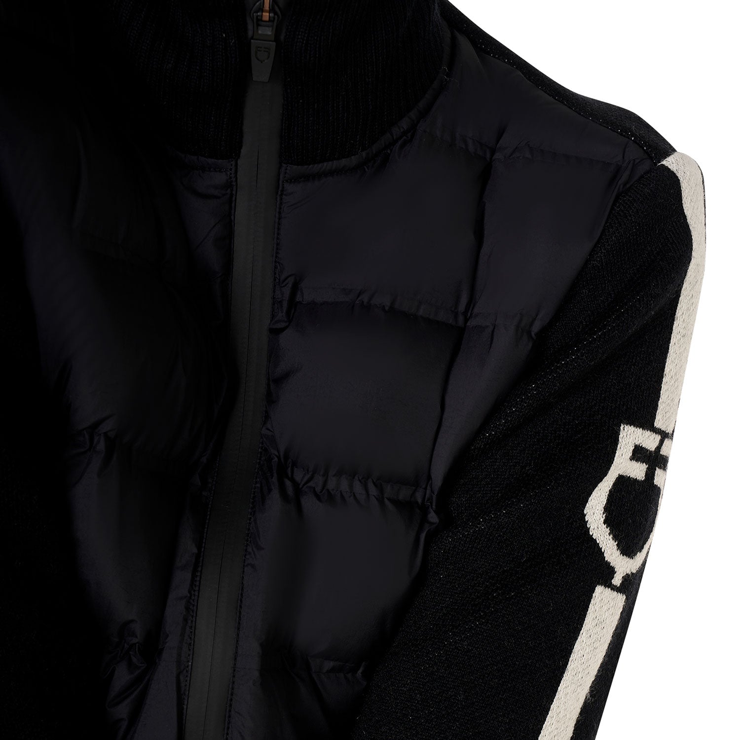 Women's jacket in nylon and knit with zip BLACK / XS
