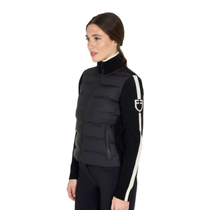 Women's jacket in nylon and knit with zip BLACK / XS