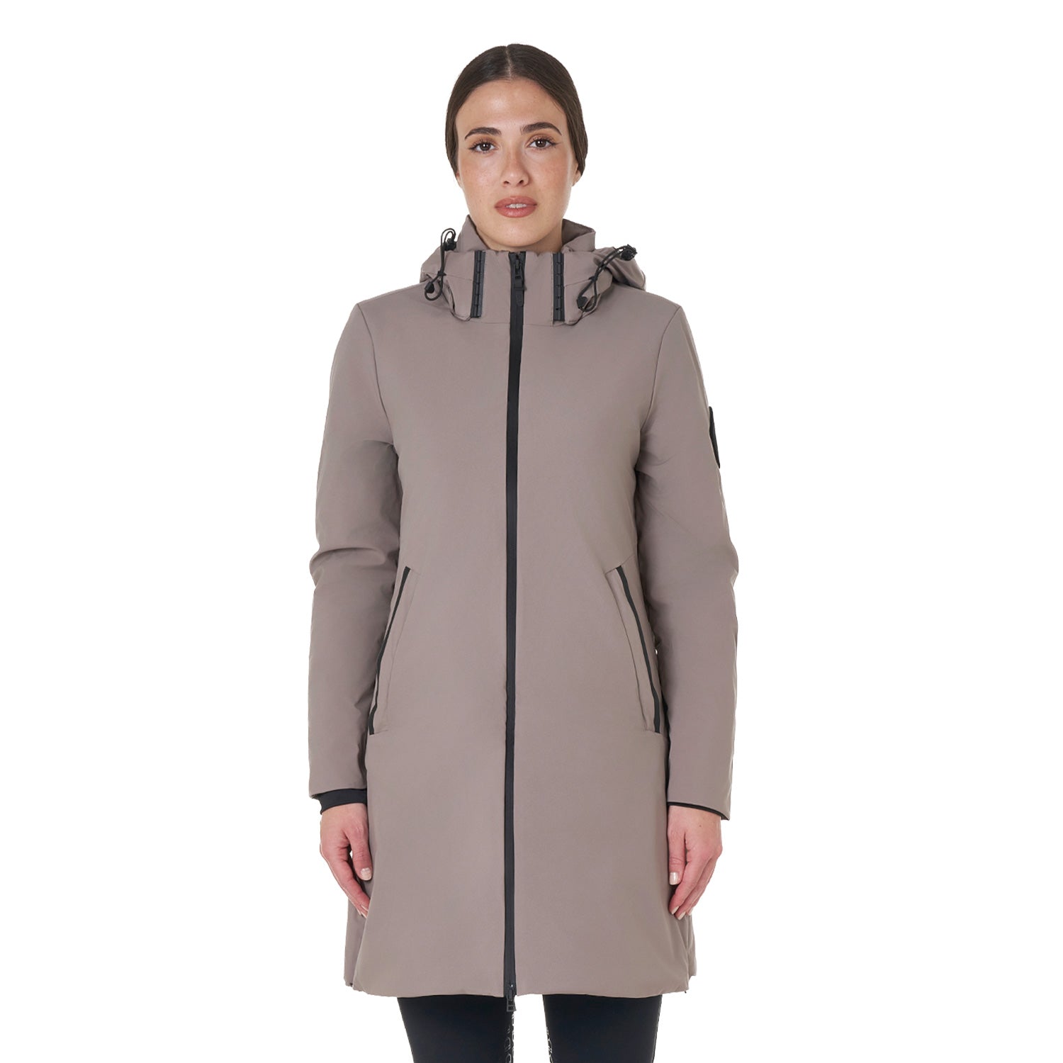 WOMEN'S BASIC LONG PUFFER JACKET BRINDLE (18-1110) / XS